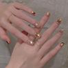 Brown Crystal Realm: Autumn/Winter Melade Glass Beads Cat Eye Nail Art - Elegant, Skin-Brightening, Pure Handmade