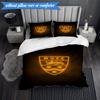3PCS Football Crest Printed Soft Bedding Set,Including 1pc Duvet Cover And 2pcs Pillowcases Perfect for Bedroom, Dormitory, Fan gift