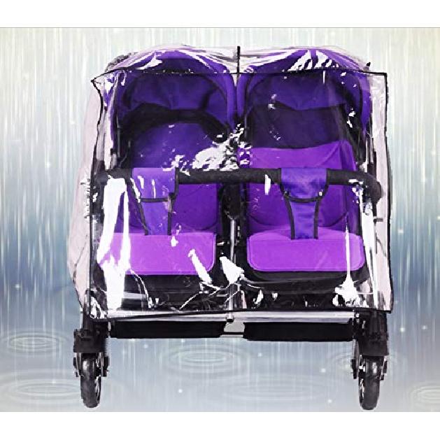 Double Stroller Rain Cover Universal Weather Shield for Side by Side Baby Stroller Waterproof Twin Pram Pushchair Raincoat Baby Outdoor Activities