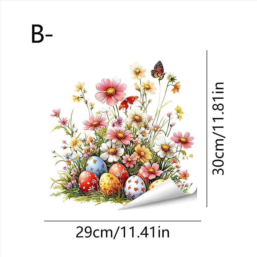 

Easter Flower Rabbit Sticker Self-Adhesive Festival Party Sticker Wall Stickers Wall Decoration B1