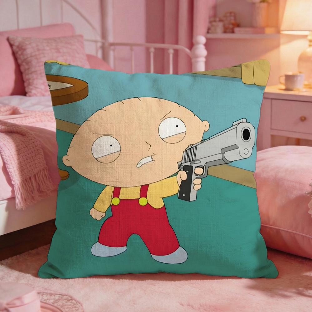 Family GGuys Funny Anime Cushion Cover Premium Comfort Reversible Pillow Cove Two In One Design For Any Room Car Interior