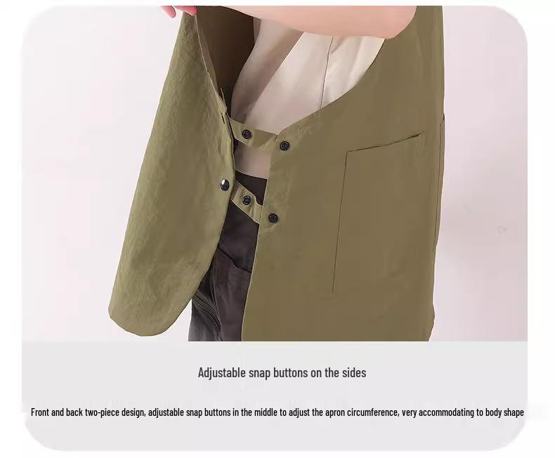 Unisex Japanese Water-Repellent Work Apron for Kitchen, Home, and Cafe