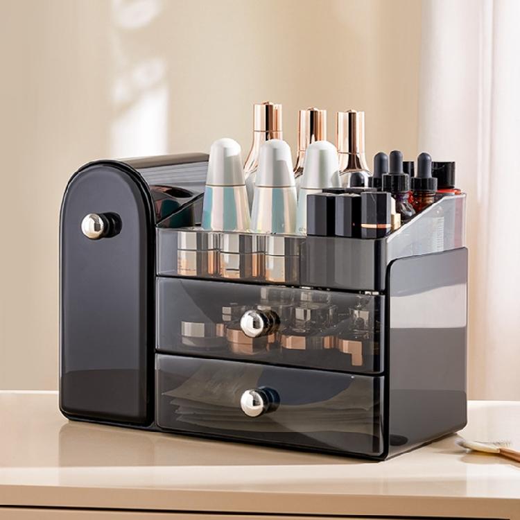 Countertop Cosmetic Organizers Skin Care Storage,Easy to Store Lipsticks Makeup Organizers for Vanity with Brush Holder