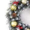 Künstlicher Weihnachtskranz mit künstlichen grünen Blättern, festliche Girlande im Landhausstil