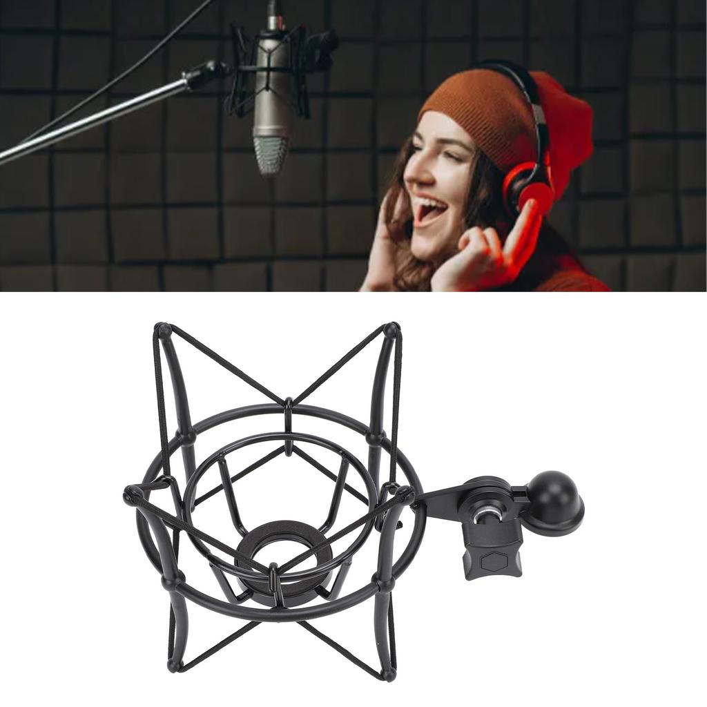 Microphone Shock Mount Zinc Alloy Anti Vibration Studio Mic Shockmount Stand Secure Support for Recording Station Studio