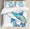 Shark Bedding Set For Bedroom Bed Home Inhabitants Of Ocean Sharks Whales Dolphins Octopus Duvet Cover Quilt Cover Pillowcase