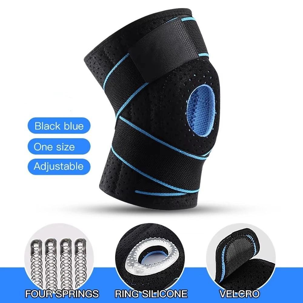 Adjustable Strap Compression Knee Brace Pressurized Elastic Knee Support  Volleyball Protection