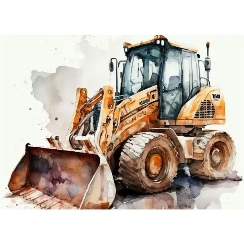 Watercolor Toy Car Tin Painting for Kids Room Decor