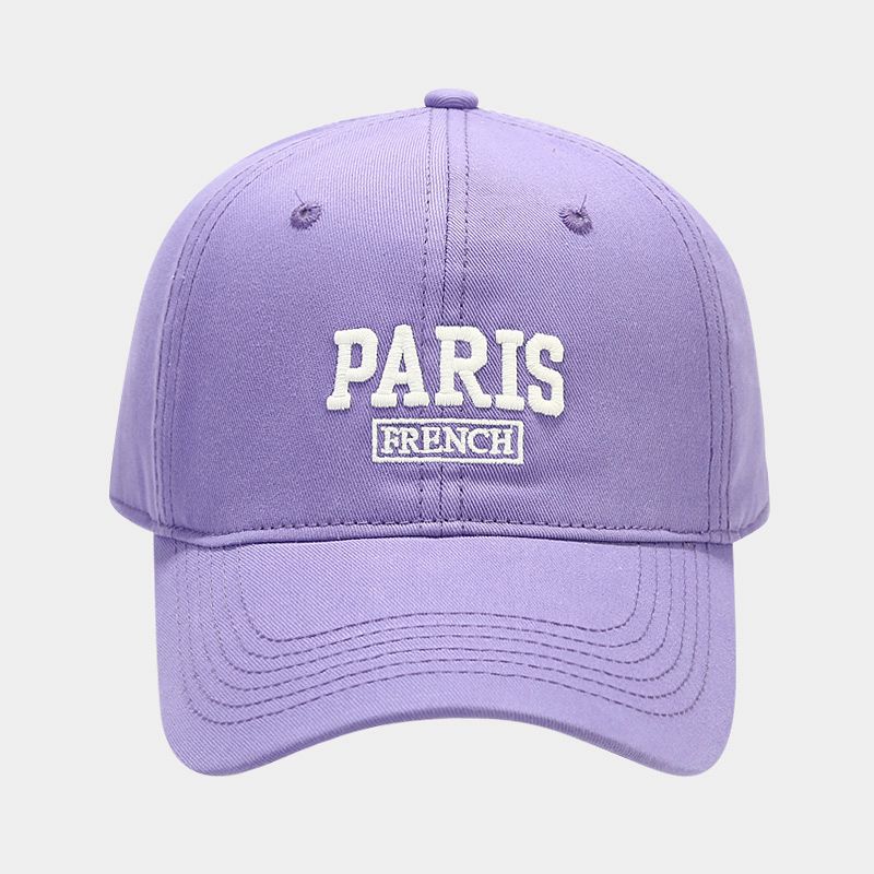 Simple PARIS letter embroidered baseball cap spring and summer versatile sunscreen visor, couple soft top cap