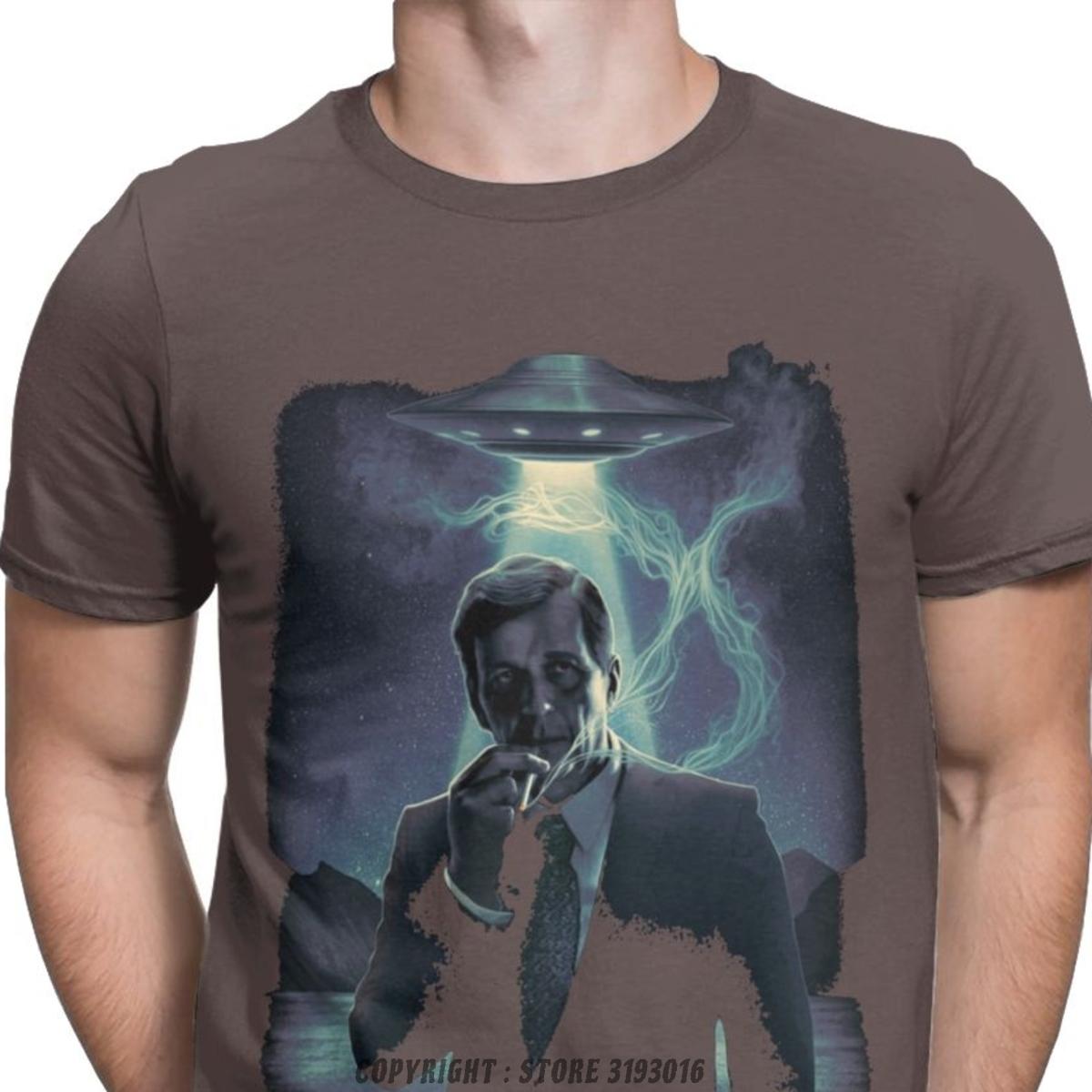 Fashion Graphic Tshirts Mens Cigarette Smoking TShirt The X Files Scully Mulder Ufo Aliens Premium Cotton  Streetwear S