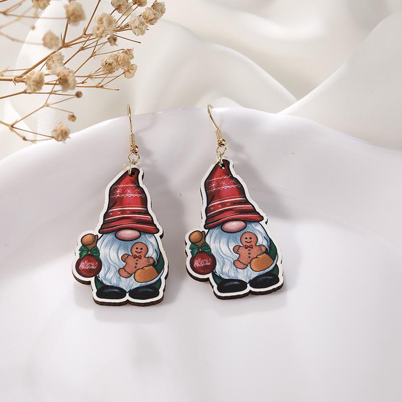 High-End Reindeer Candy Christmas Earrings for Women: Cute Cartoon Holiday Jewelry