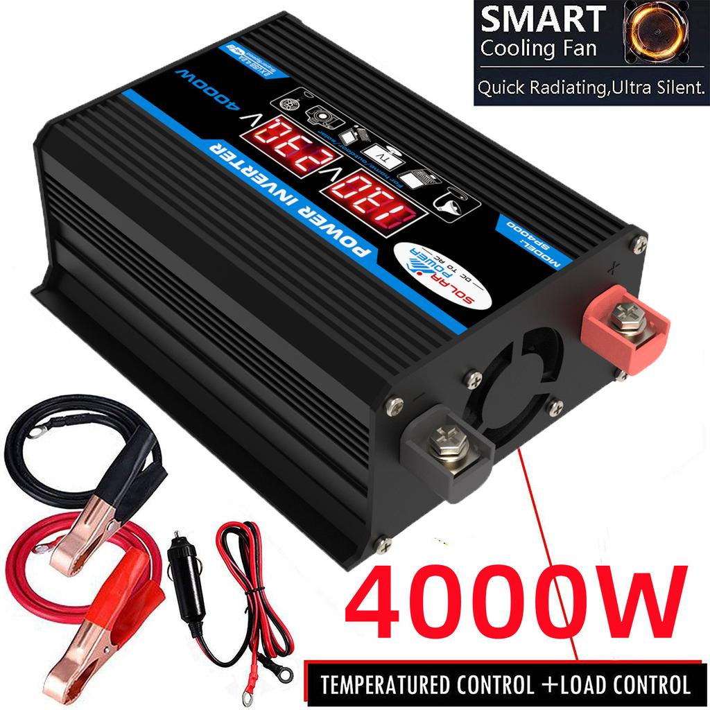 Buy 4000W Car Power Inverter DC 12V To AC 220V Car Adapter Car