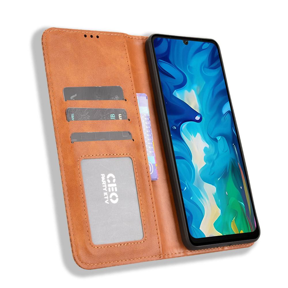 For Doogee Note 59 Pro/Doogee Note 59 Leather Case Wallet Stand Retro Texture Phone Cover