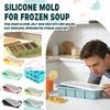 Silicone Soup Mold, 4,Compartment Ice Tray, Household Food Storage Box With Lid, Stackable, Suitable For Freezing Soup Bases And Meal Preparation.