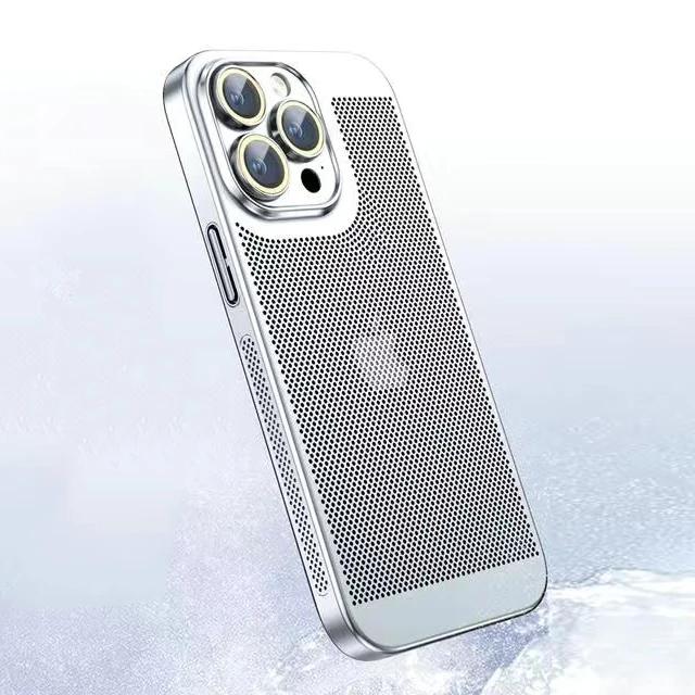 

Plating Mesh Cooling Heat Dissipation Case for iPhone 15 14 13 12 11 15 Pro Max 14 Plus Ultra Thin Breathable Hard Cover For iphone12