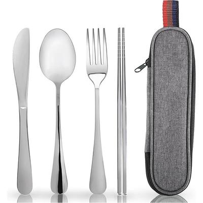 4-Piece Portable Stainless Steel Cutlery Set