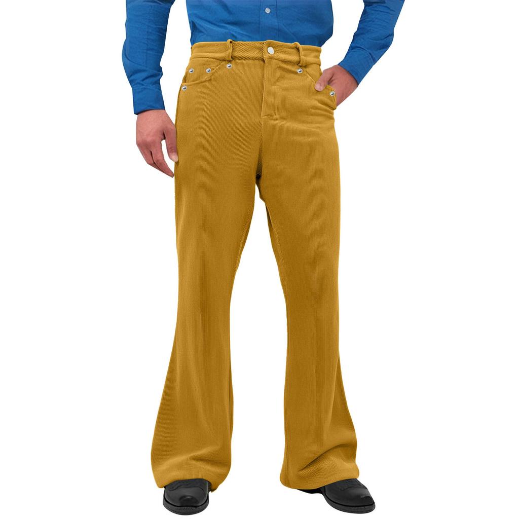 Men'S Casual Fashion Retro Flared Pants Long Pants