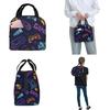 Cartoon Game Console Pattern Insulated Lunch Bag Thermal Bag Lunch Container Portable Tote Lunch Box Men Women Beach Picnic