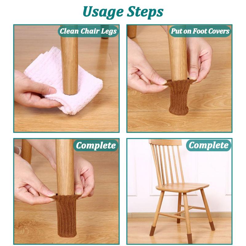 16PCS Furniture Feet Knitted Protectors Chair Legs Floor Anti-Slip Pads Table Legs Socks for Floor Protectors Chair Pads Covers