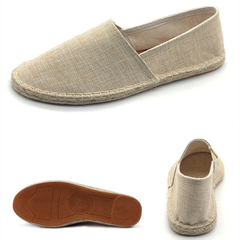 Summer Linen Sole Shoes Straw Retro Fisherman Shoes Cloth Shoes Men's Lazy Shoes Casual Shoes Canvas Shoes Men's Shoes Trendy Shoes