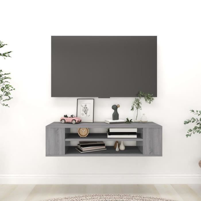 VidaXL Wall-Mounted TV Cabinet Sonoma Grey 100x30x26.5 Cm Engineered Wood 826361