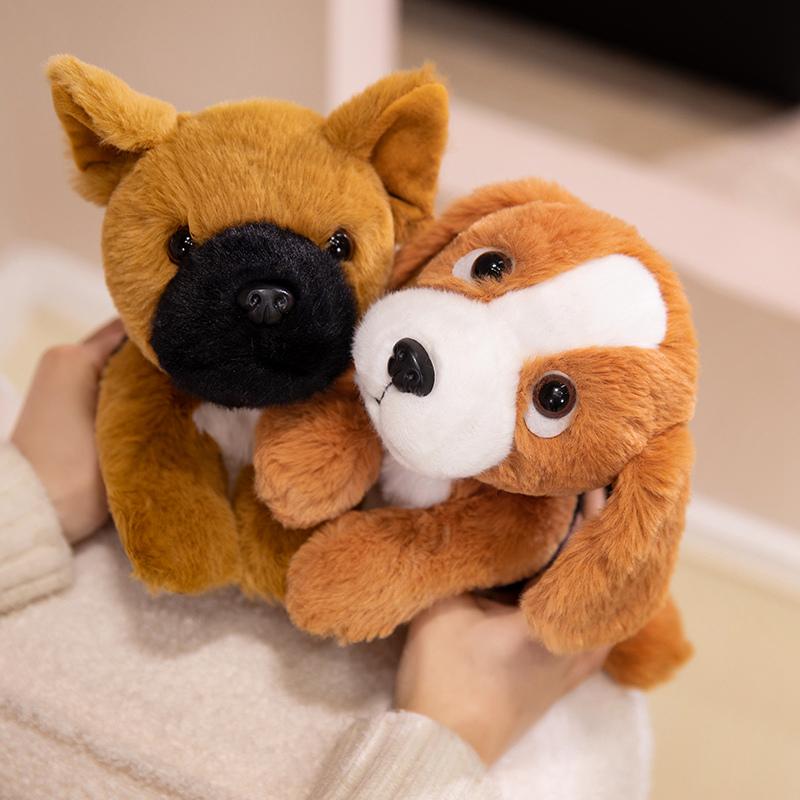 25CM Kawaii Schnauzer/Husky/Bulldog/German Pastor/Sharpie/corgi/Beagle Plush Animal Doll Children's Soothing Dolls Birthday Gift