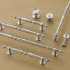 French Chromeplate Solid Brass Kitchen Cabinet Knobs and Handles Luxury Bright Silver Handle for Furniture Dresser Drawer Handle