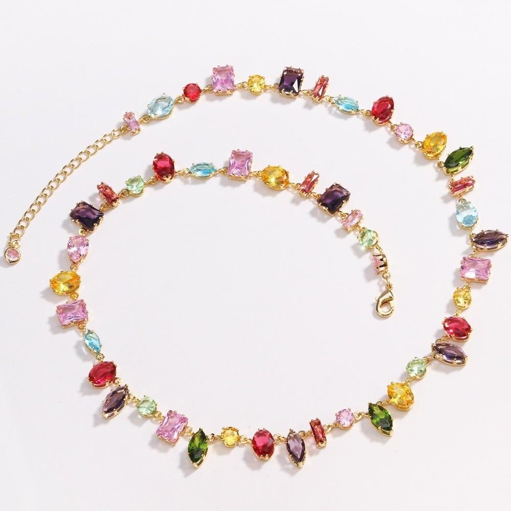Zircon Zircon Necklace Bracelet Eariings Elegant Fashion Jewelry Accessory  Women