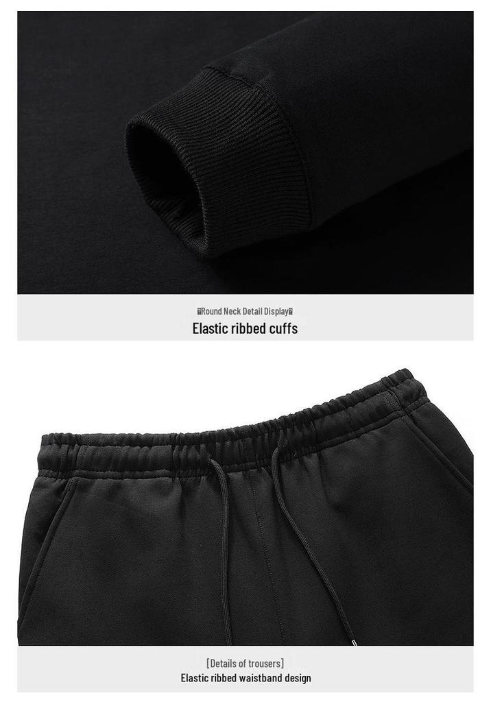 Men's Loose Fit Fleece-Lined Sports Suit - Spring/Autumn Dad's Casual Jacket & Three-Piece Set for Middle-aged & Elderly
