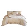 Set di biancheria da letto di lusso 4 pezzi in cotone a fibra lunga 100S, Copripiumino Ricamato 100% Cotone con Lenzuolo Sotto, Ultra Morbido e Liscio per Dormire a Pelle