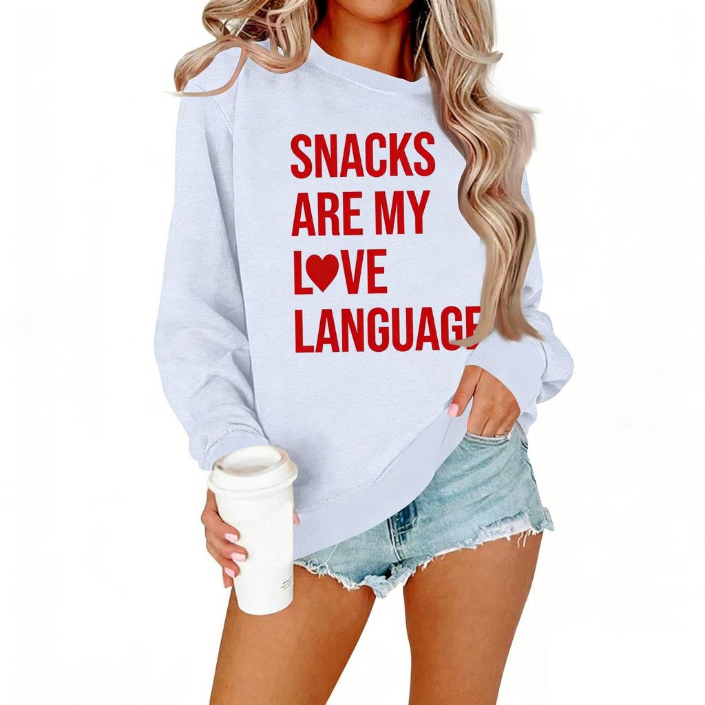 Ladies' Casual Women's Printed Round Neck Pullover Hoodie