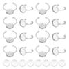 DIY Blank Dome Finger Ring Making Kit Including 304 Stainless Steel Cuff Finger Rings Components Glass Cabochons Stainless Steel Color