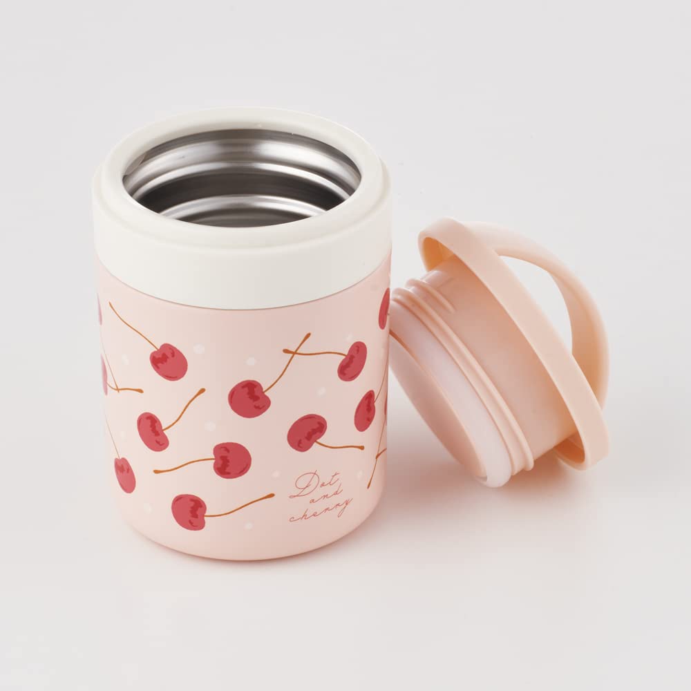 Skater Antibacterial Insulated Soup Dotto Cherry Jar/Pot, 300ml, & Pink, LJFC3AG-A