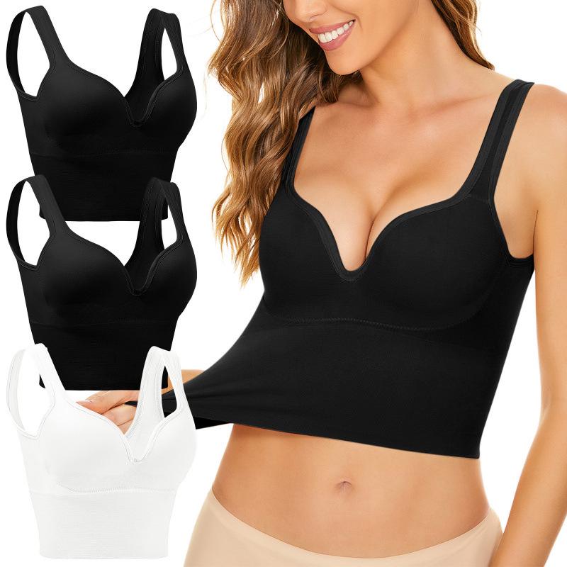 Women's Backless Sports Bra with Fixed Cup and Crossed Straps