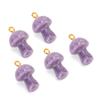 5pcs Crystal Mushroom Pendant Natural Crystal Hand Engraved DIY Mushroom Charm for Necklace Bracelet Jewelry Making