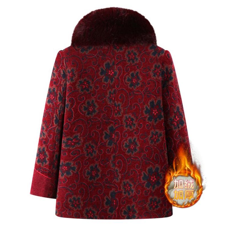Winter coat thickened - 0 years old winter velvet coat on the old lady's cotton coat