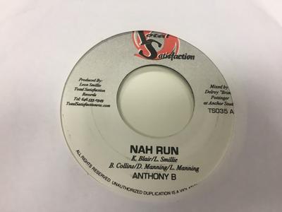 7inch Record ANTHONY B - Nah Run TS035 Total Satisfact Jamaica Reggae, Ska & Dub Used