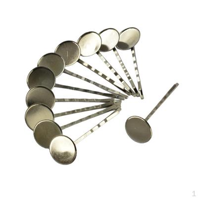 10 Stück 18 mm runde Lünette Haarspange Zubehör Handwerk - schwarz