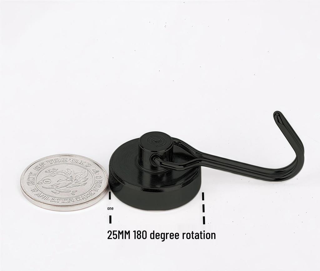Neodymium Iron Boron Magnetic Hook: Strong, Round, No-Drill Refrigerator Magnet.