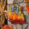 High-definition Printed Pumpkin Fall Welcome Sign, Thanksgiving Door Hanger, Wooden Decor Solid Wood Hanging Porch Sign for Autumn Harvest Farmhouse