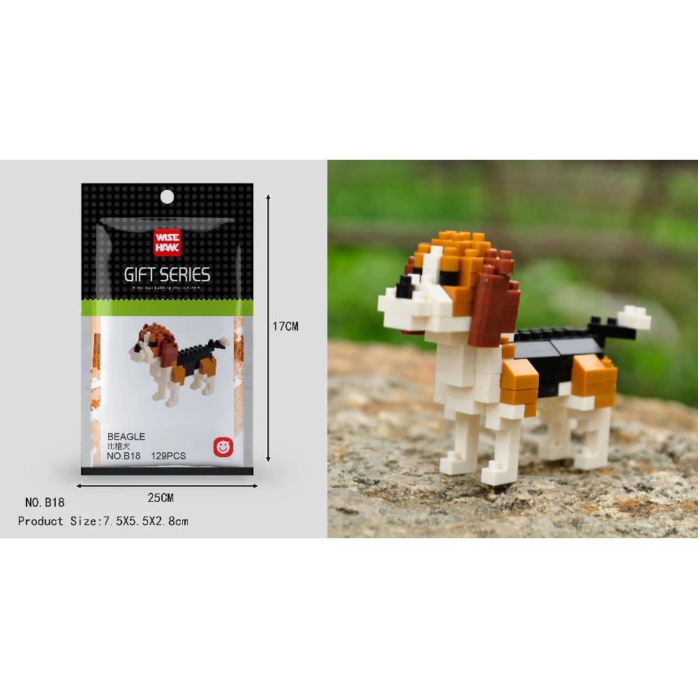 Mini Building Blocks 3D Animal Diamond Model Micro Bricks Dog Cat Bird Moose Wolf Panda Macaw Toys For Children Birthday Gifts