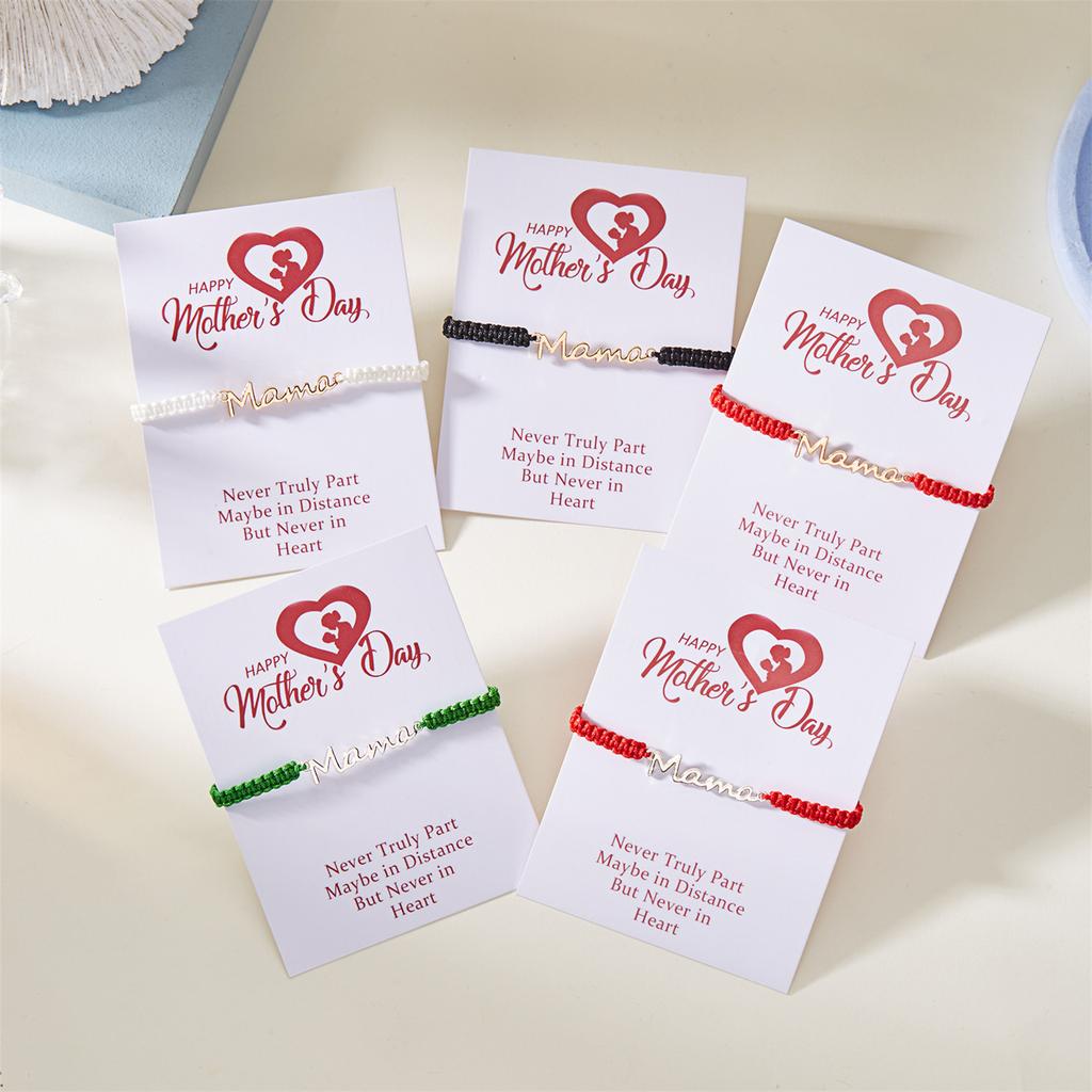 Rope Bracelet MAMA Alphabet Woven Bracelet for Women Mother Day Jewelry Adjustable Mother Bracelet Expresses Love for Your Mom