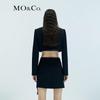 MO&Co. Padded Shoulder Short Boxy Jacket with Belt