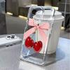 Lovely Bow-Tie Cherry Phone Case for iPhone 17 Air 16 15 14 13 12 11 Pro Max Plus Mini  X 8 7 Transparent Cover Fundas Accessory