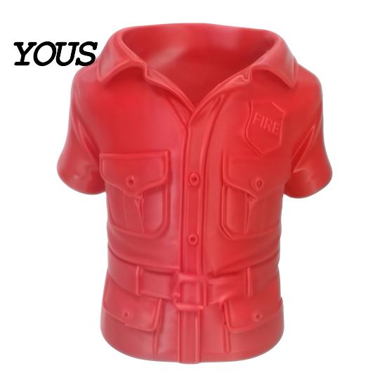 Bright Red Desk Decor 3D Printed Shirt-Shaped Pen Holder, Creative Workwear Organizer for Pencils Markers Unique Office Accessory Scissors,