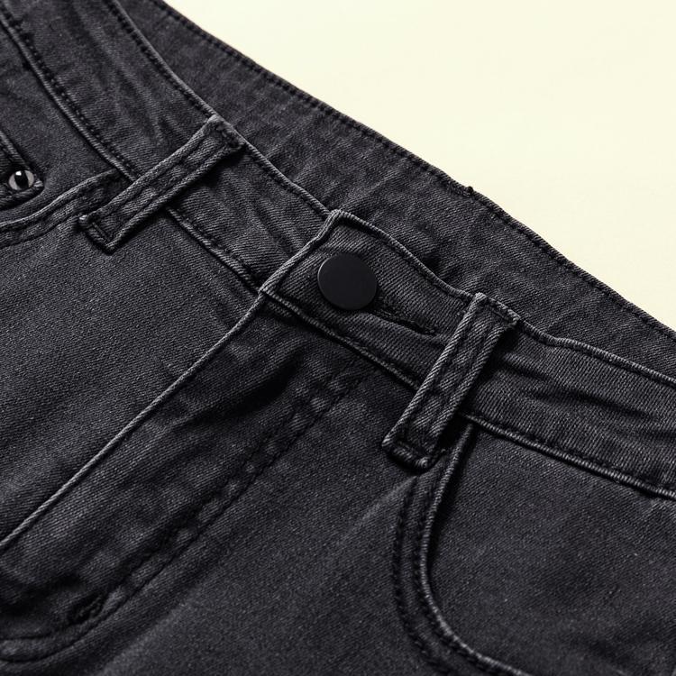 2025 High-Waisted Slimming Elastic Denim Skinny Pencil Pants with Frayed Edges – Trendy Korean Style for Spring and Autumn