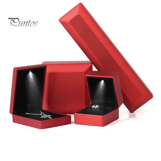 Boîte à bagues de fiançailles, conteneur à bijoux avec lumière LED, conception magnétique de rangement, boîte-cadeau à bijoux compacte et portable, fournitures de fête de mariage