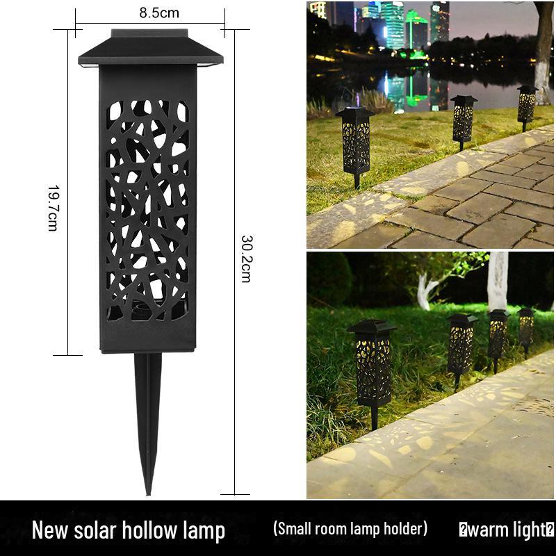 Solar Hollow Pattern LED Garden Pathway Lights with Light Control