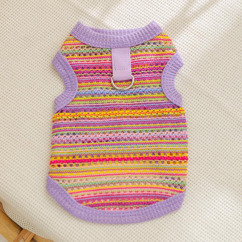 

Весна Лето Сетка Щенок Собака Бохо Жилет Собака Кошка Летняя Тонкая Одежда для Питомцев XXL (recommended weight 15-10 kg) фиолетовый