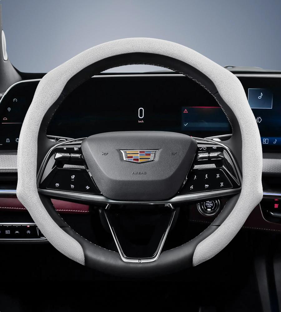 Suitable for Cadillac Premium Suede Snap-On Steering Wheel Cover Anti-Slip Durable Car Accessories Cts 2013 Ct4 Carbon Interior Ct5 Xt5 Xt4 Xt6